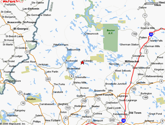 Kokadjo, Maine map and directions