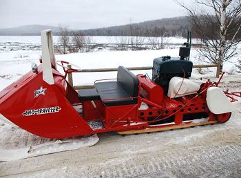 antique snowmobile in Kokadjo