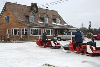 antique snowmobile in Kokadjo